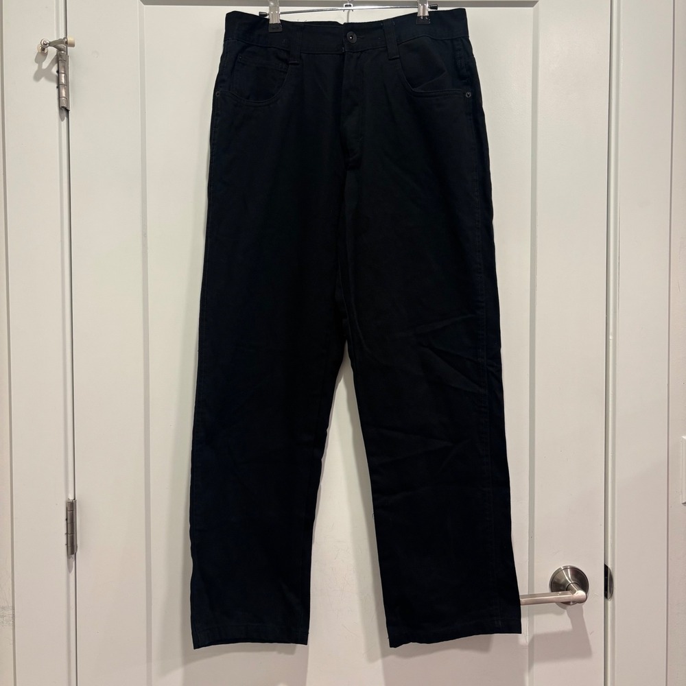 Southpole Mens Relaxed Fit Pants Black Straight Leg Streetwear 34x32